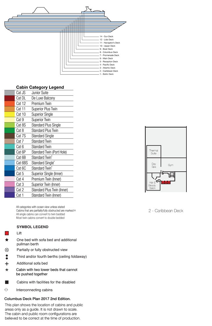 Deck Plan of Caribbean Deck