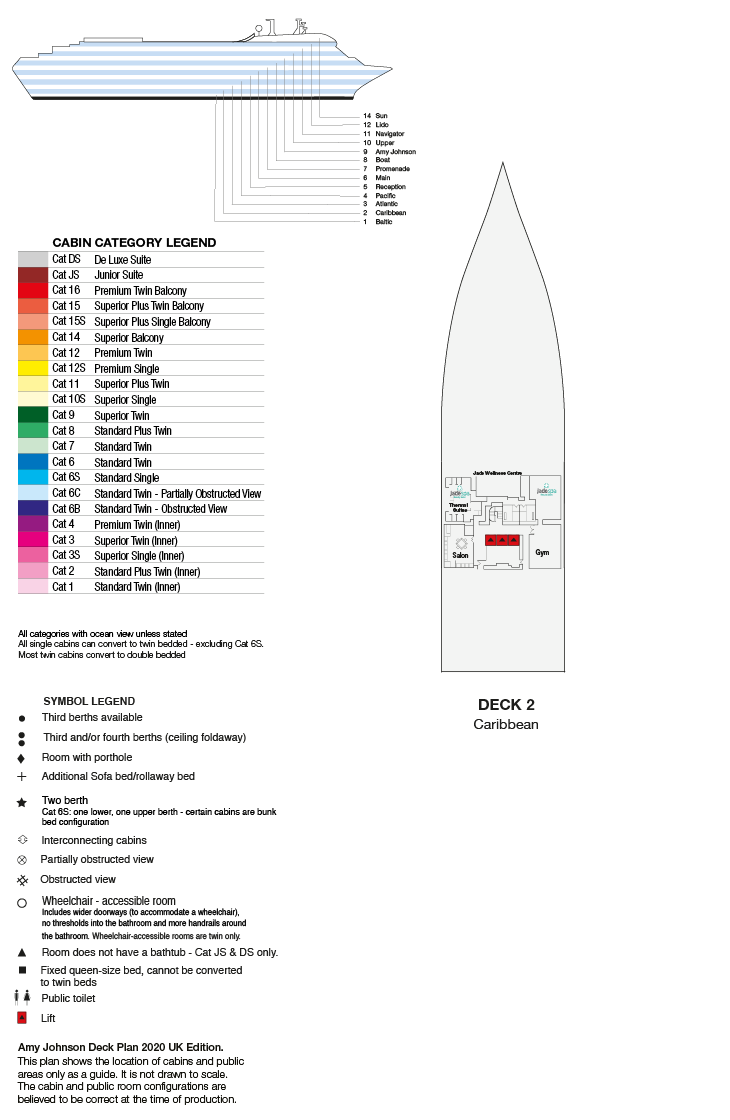 Deck Plan of Caribbean Deck